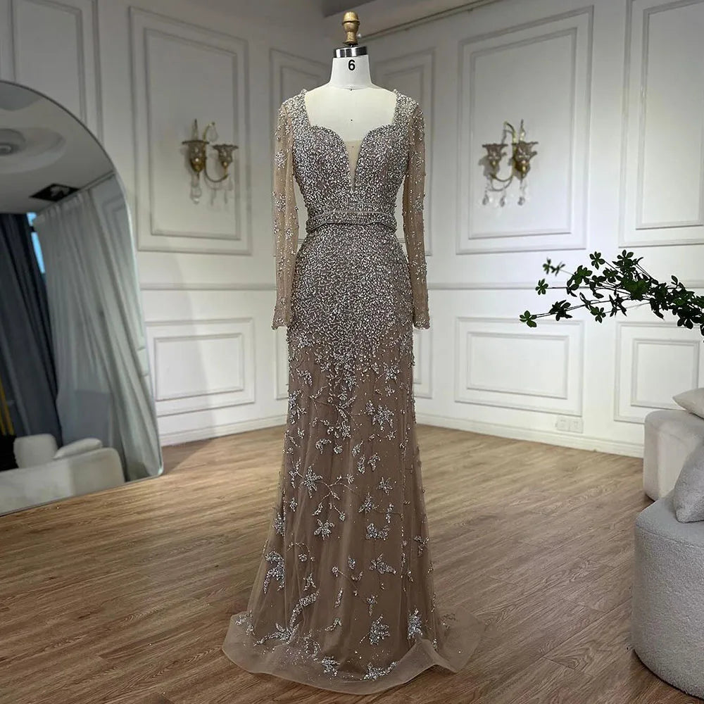 Luxury Caramel Sweetheart Mermaid Evening Dress with Beads LA72465 - SERENE HILL