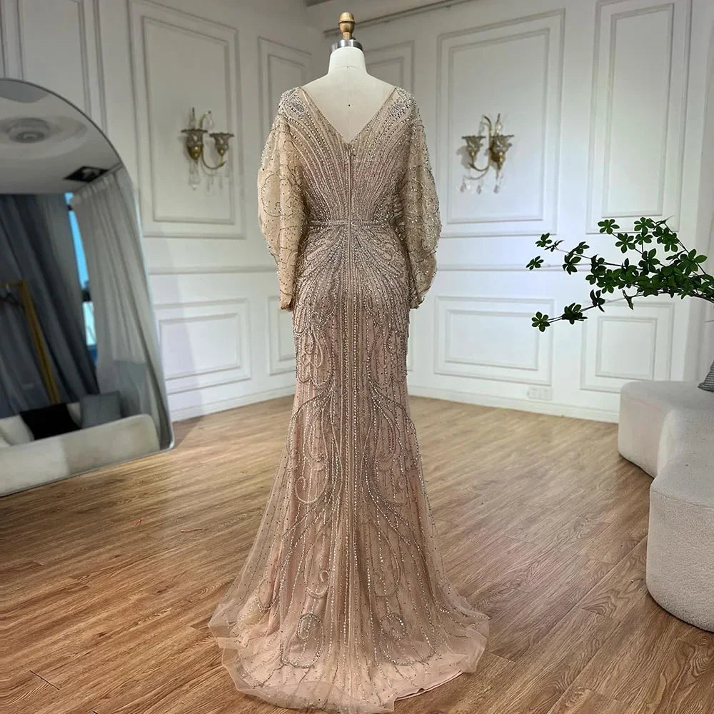 Luxury Arabic Tiffny Mermaid Beaded Evening Dresses Gowns LA72288A - SERENE HILL