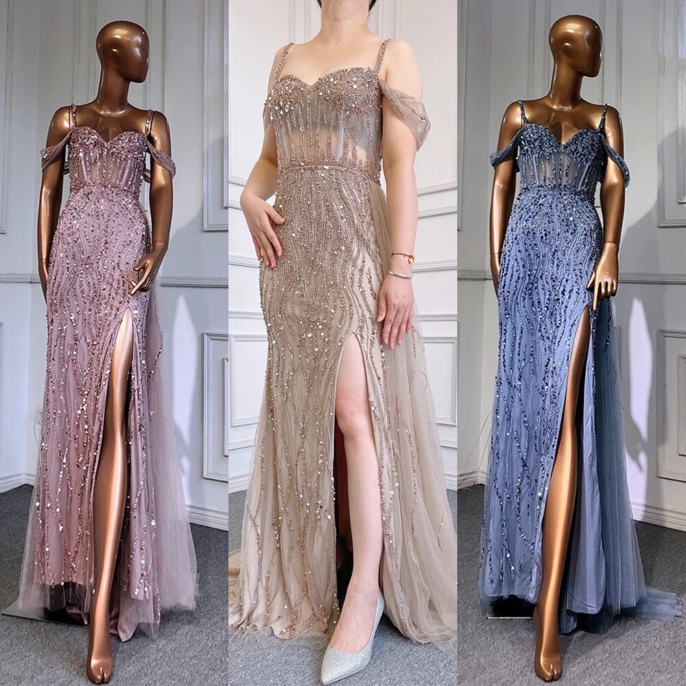 Luxury Mermaid Pink Evening Dresses for Women Wedding Party LA71571 - SERENE HILL