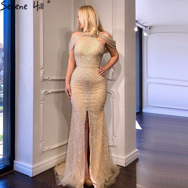 On Sale no return no refund2025 Fashion New Mermaid Evening Dresses Luxury Beading Sequined Sleeveless Formal Evening Gowns Real Photo LA6557 - SERENE HILL