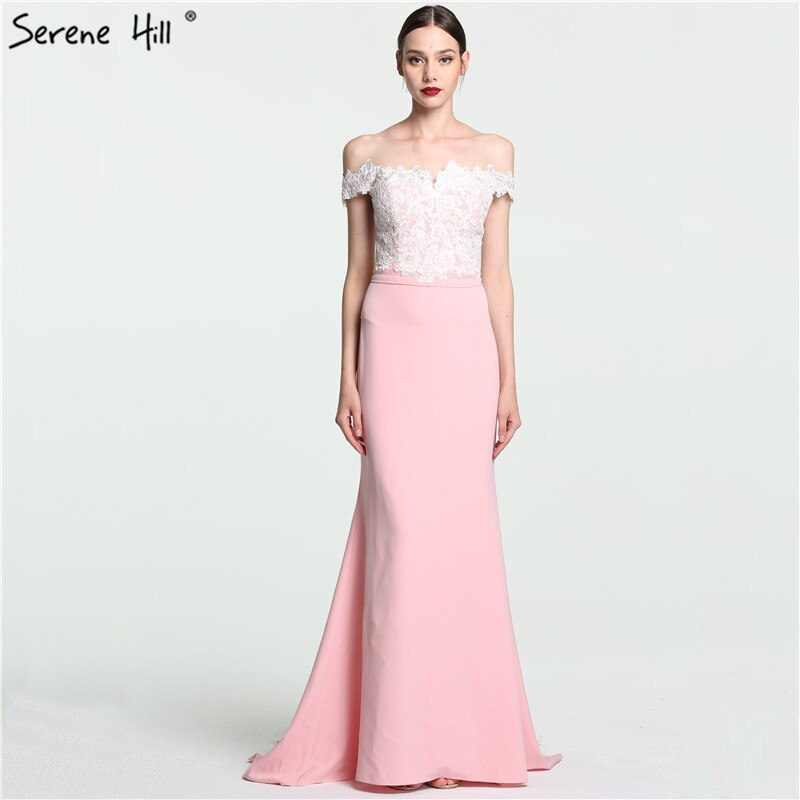 On Sale no return no refundSale 2025 Off Shoulder Fashion Mermaid Evening Gowns Sleeveless Sexy Elegant Chiffon Evening Dress Serene Hill LA6115 - SERENE HILL