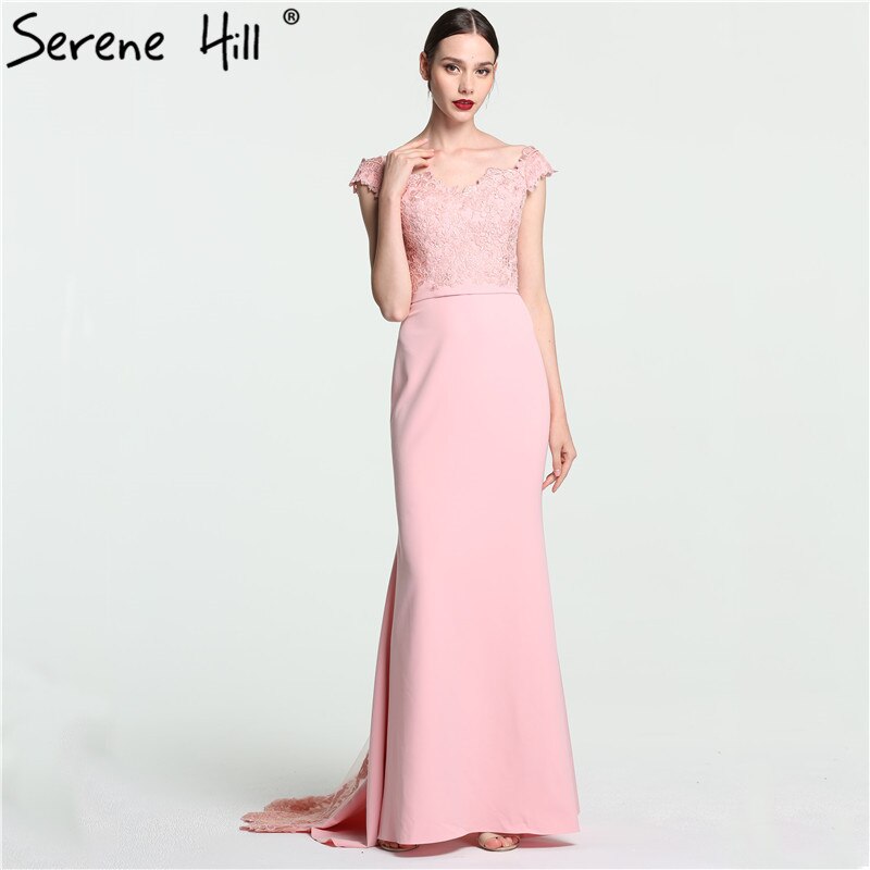 On Sale no return no refundSale 2025 Off Shoulder Fashion Mermaid Evening Gowns Sleeveless Sexy Elegant Chiffon Evening Dress Serene Hill LA6115 - SERENE HILL