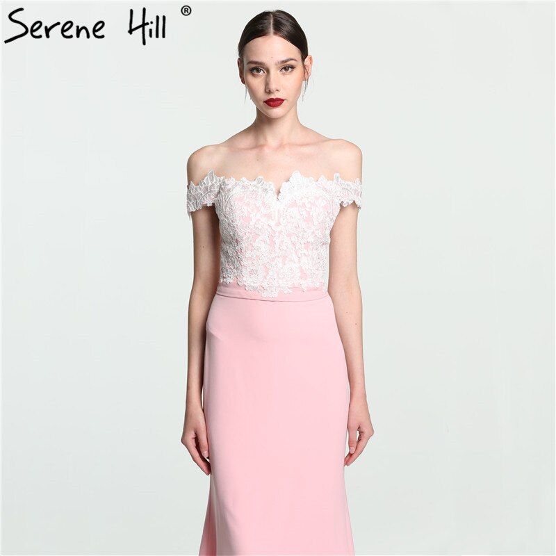 On Sale no return no refundSale 2025 Off Shoulder Fashion Mermaid Evening Gowns Sleeveless Sexy Elegant Chiffon Evening Dress Serene Hill LA6115 - SERENE HILL