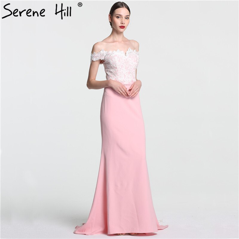 On Sale no return no refundSale 2025 Off Shoulder Fashion Mermaid Evening Gowns Sleeveless Sexy Elegant Chiffon Evening Dress Serene Hill LA6115 - SERENE HILL