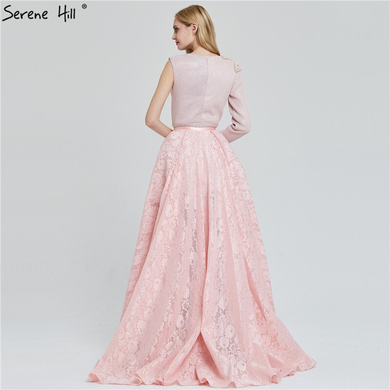 On Sale No Return No Refund Sale Du Bai Design Pink One Shoulder Evening Dresses Vintage Pearls Mermaid Sexy Gowns 2025 Real Photo LA60929 - SERENE HILL