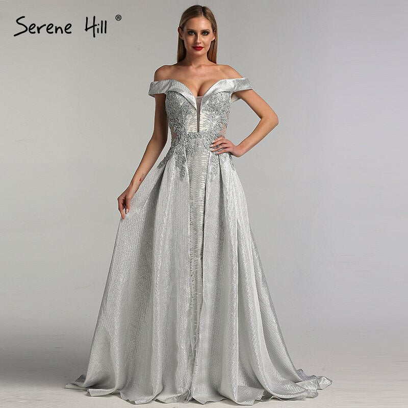On Sale no return no refundSale Dubai Ivory Sweetheart Crystal Sexy Evening Dresses 2025 Dubai Design Sleeveless Luxury Evening Gowns LA60925 - SERENE HILL