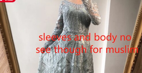 dubai Luxury Designer Navy Blue Lace Beaded A line Muslim Long Evening Dresses 2025 Formal Dress Serene Hill Plus Size LA60900 - SERENE HILL