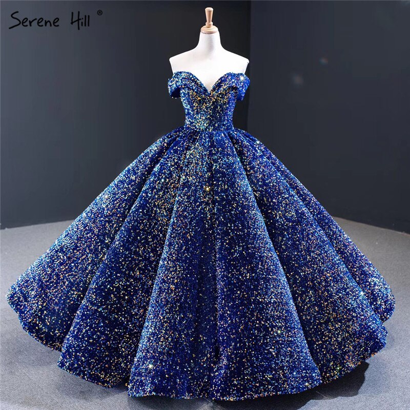 Dubai Sweetheart Sexy Green Luxury Wedding Dresses 2025 Sequined Off Shoulder Bridal Gowns Serene Hill HM66991 Custom Made - SERENE HILL