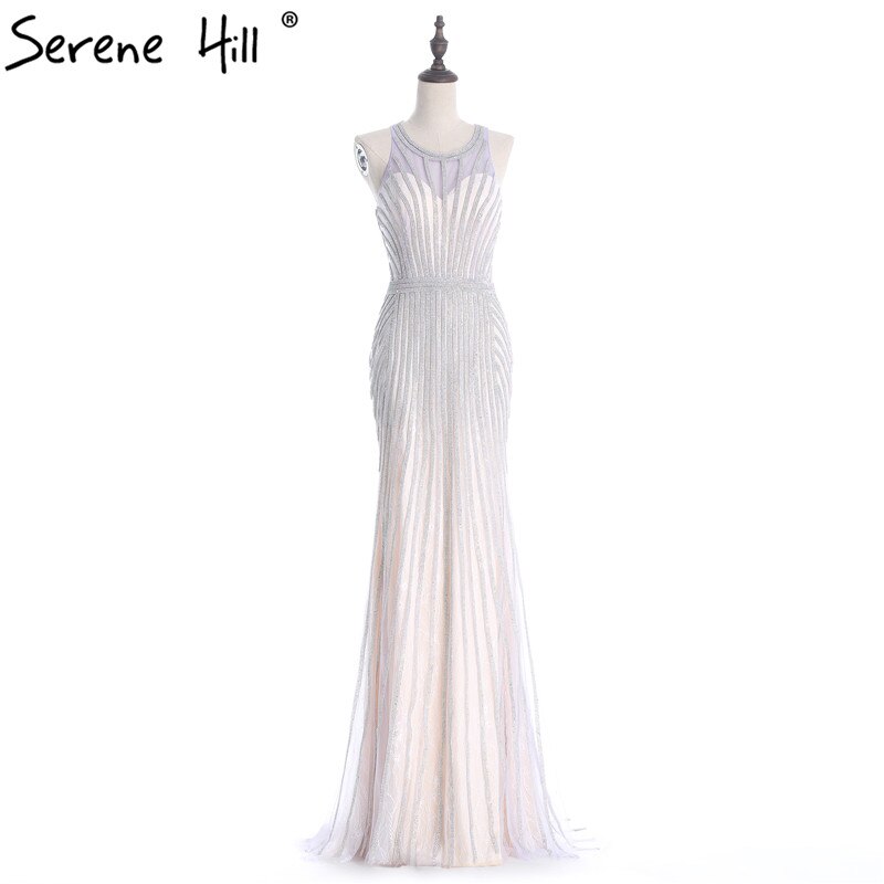 On Sale no return no refundSale Fashion Halter Gold Evening Party Dress Real Photos Nude Tulle Diamond Party Occasion 2025 Formal Long Evening Dress LA6008 - SERENE HILL