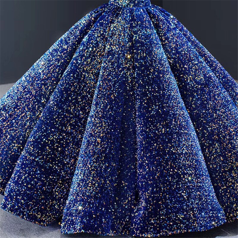 Flower Girl Dressrs Children Pageant Ballgown Girl Wedding Paillette Clothes For Children Piano Performance Vestido HTA0047 - SERENE HILL