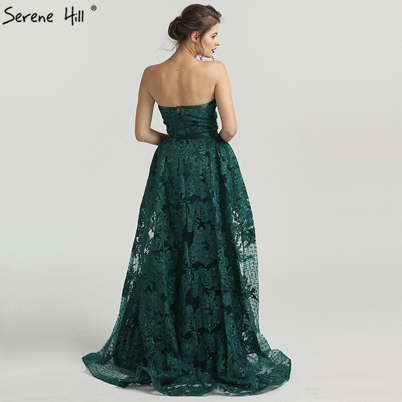 On Sale No Return No Refund Green Off Shoulder Sexy Mermaid Evening Dresses 2025 Appliques Sequined Luxury Vintage Evening Gowns LA6361 - SERENE HILL