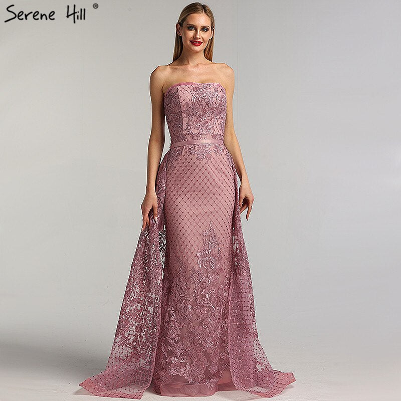 On Sale No Return No Refund Green Off Shoulder Sexy Mermaid Evening Dresses 2025 Appliques Sequined Luxury Vintage Evening Gowns LA6361 - SERENE HILL