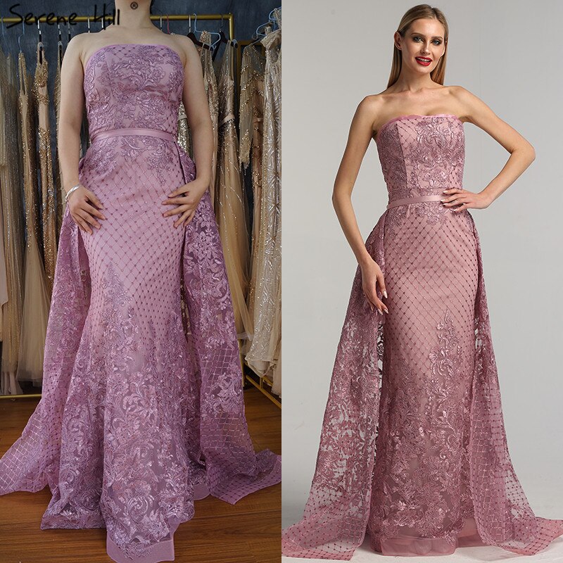 On Sale No Return No Refund Green Off Shoulder Sexy Mermaid Evening Dresses 2025 Appliques Sequined Luxury Vintage Evening Gowns LA6361 - SERENE HILL