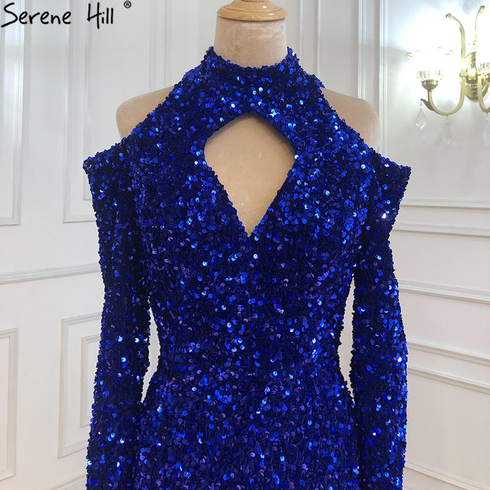 Long Royal Blue Prom Dress Sparkly Glitter Sequin Sexy Top African Girl Mermaid Prom Dresses 2025 New Arrival LA70453 - SERENE HILL