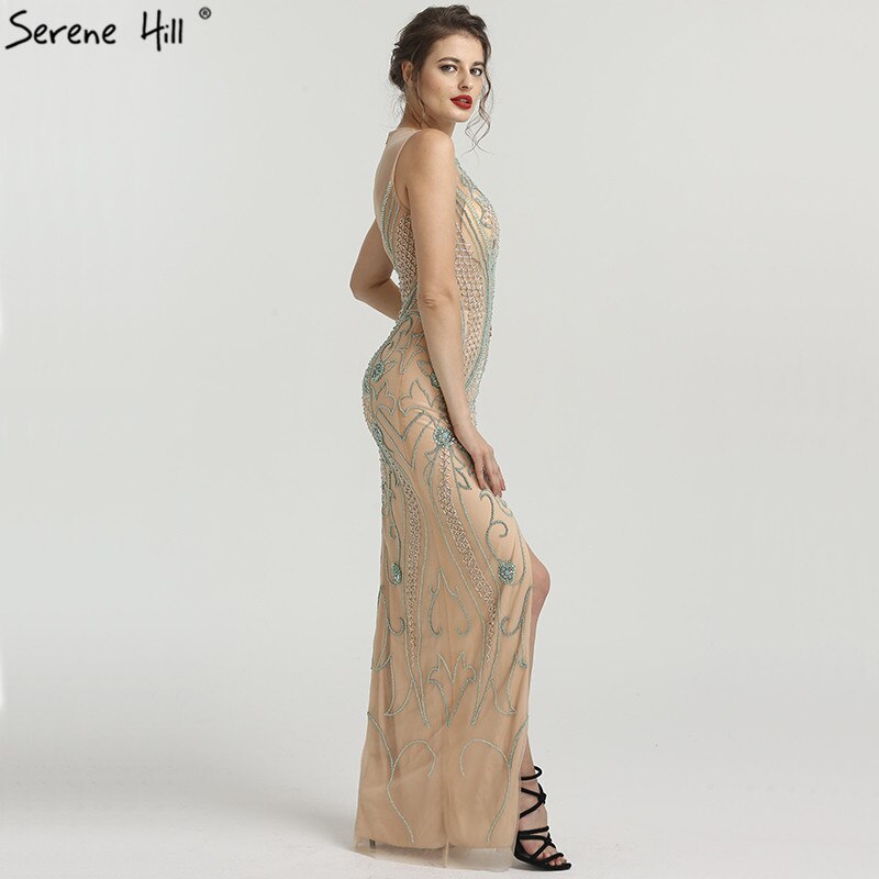 On Sale no return no refundSale New Diamond Beading Luxury Evening Dresses 2025 Sleeveless Illusion Mermaid Fashion Sexy Evening Gowns Serene Hill LA6578 - SERENE HILL