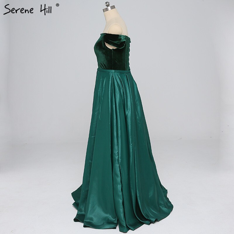Sale Off Shoulder Sexy Contrast Color Prom Dresses Boat Neck Simple Formal Evening Party Dress 2025 Serene Hill LA6391 - SERENE HILL