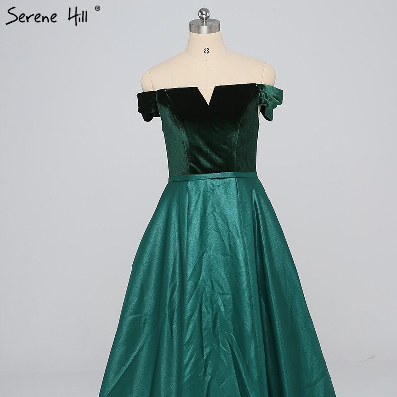 Sale Off Shoulder Sexy Contrast Color Prom Dresses Boat Neck Simple Formal Evening Party Dress 2025 Serene Hill LA6391 - SERENE HILL