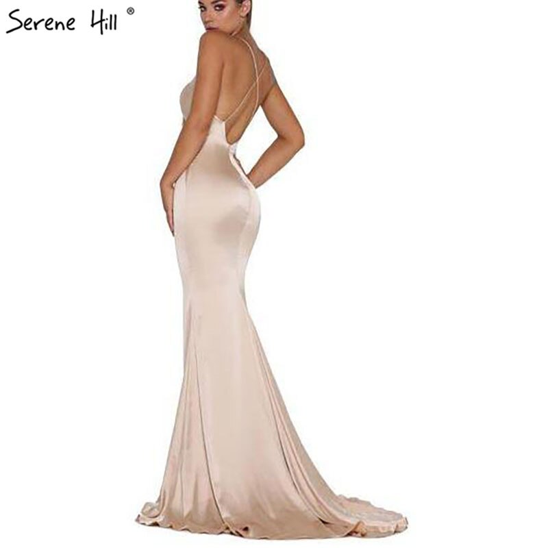 On Sale No Return No Refund Pink And Blue Sleeveless Mermaid Bridesmaid Dresses 2025 Criss-Cross Backless Sexy Simple Bride Gowns Serene Hill LA70393 - SERENE HILL