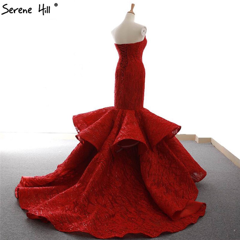 Red Newest Off Shoulder Sexy Wedding Dresses 2025 Appliques Ruffles Fashion Sexy Mermiad Bridal Gown Real Photo HM66614 - SERENE HILL