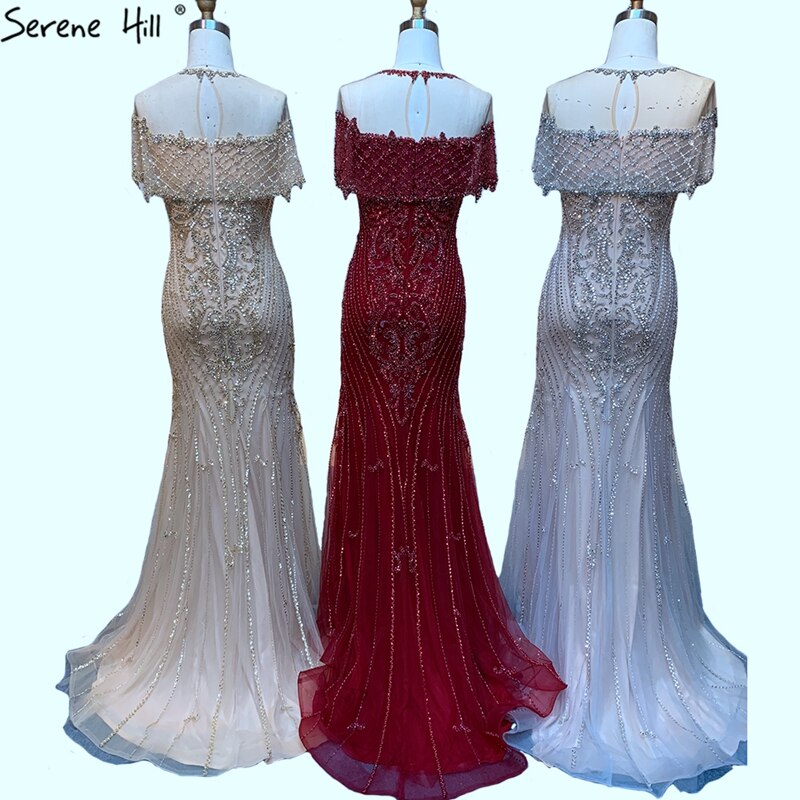 SERENE HILL Nude Mermaid Luxury Evening Dresses For Woman 2025 Dubai Diamond Sequins Formal Dress LA70519 - SERENE HILL