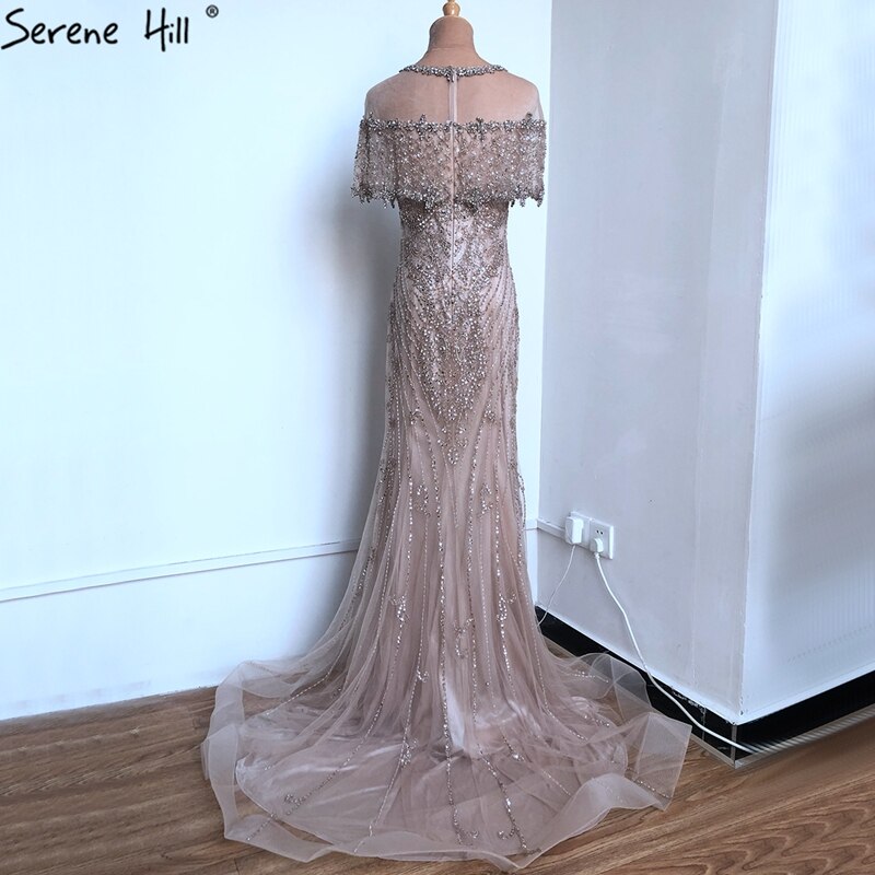 SERENE HILL Nude Mermaid Luxury Evening Dresses For Woman 2025 Dubai Diamond Sequins Formal Dress LA70519 - SERENE HILL