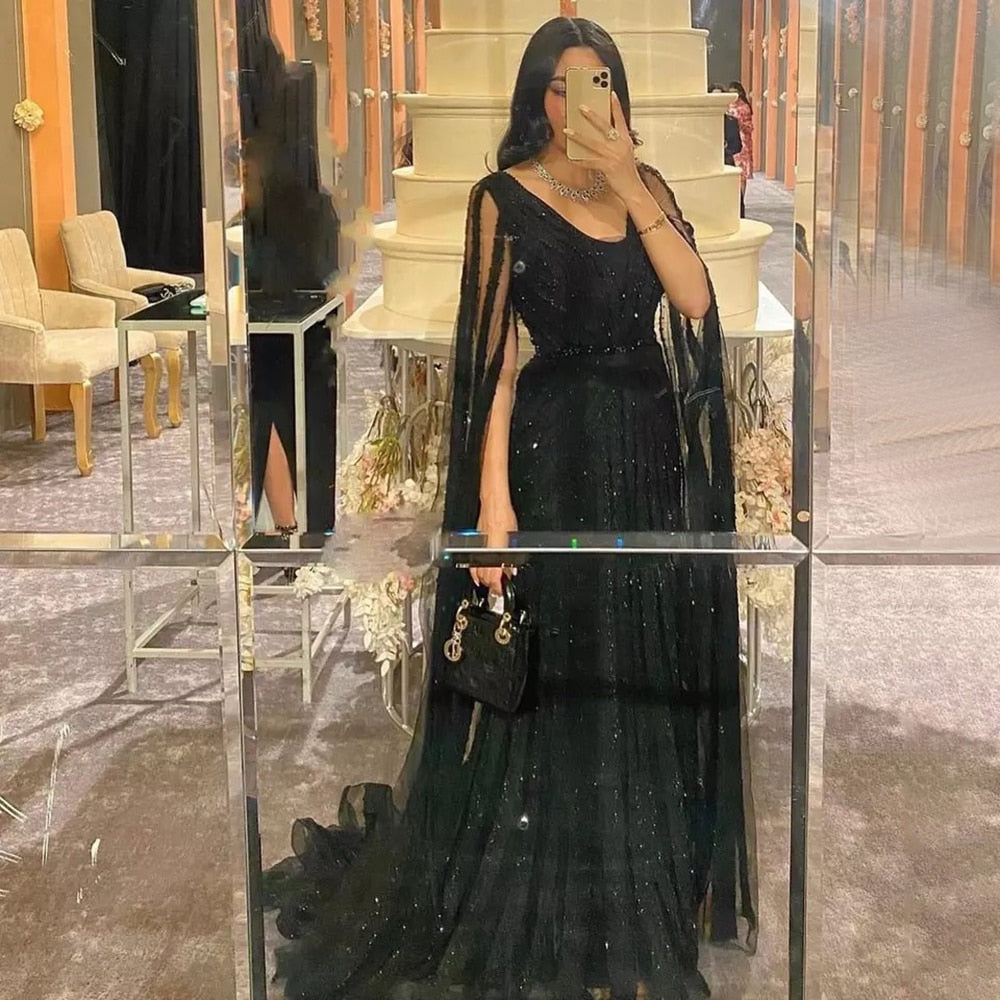 Mermaid Evening Dresses with Cape Sleeves 2025 LA71889 - SERENE HILL