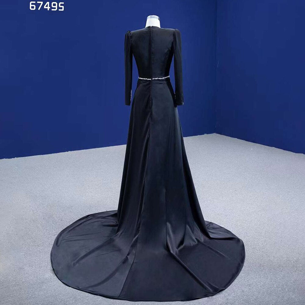Serene Hill Black Mermaid Elegant Luxury Beaded Evening Dresses Gowns For Women Party 2025 High End Custom Made HM67495 - SERENE HILL
