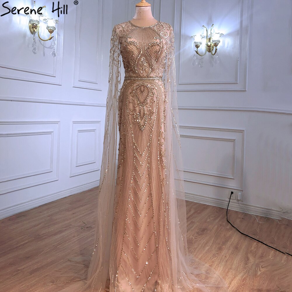 Luxury Gold Evening Dresses with Cape Sleeves LA70970 - SERENE HILL Gold / 12 Luxury Gold Evening Dresses with Cape Sleeves LA70970 - SERENE HILL Gold / 12