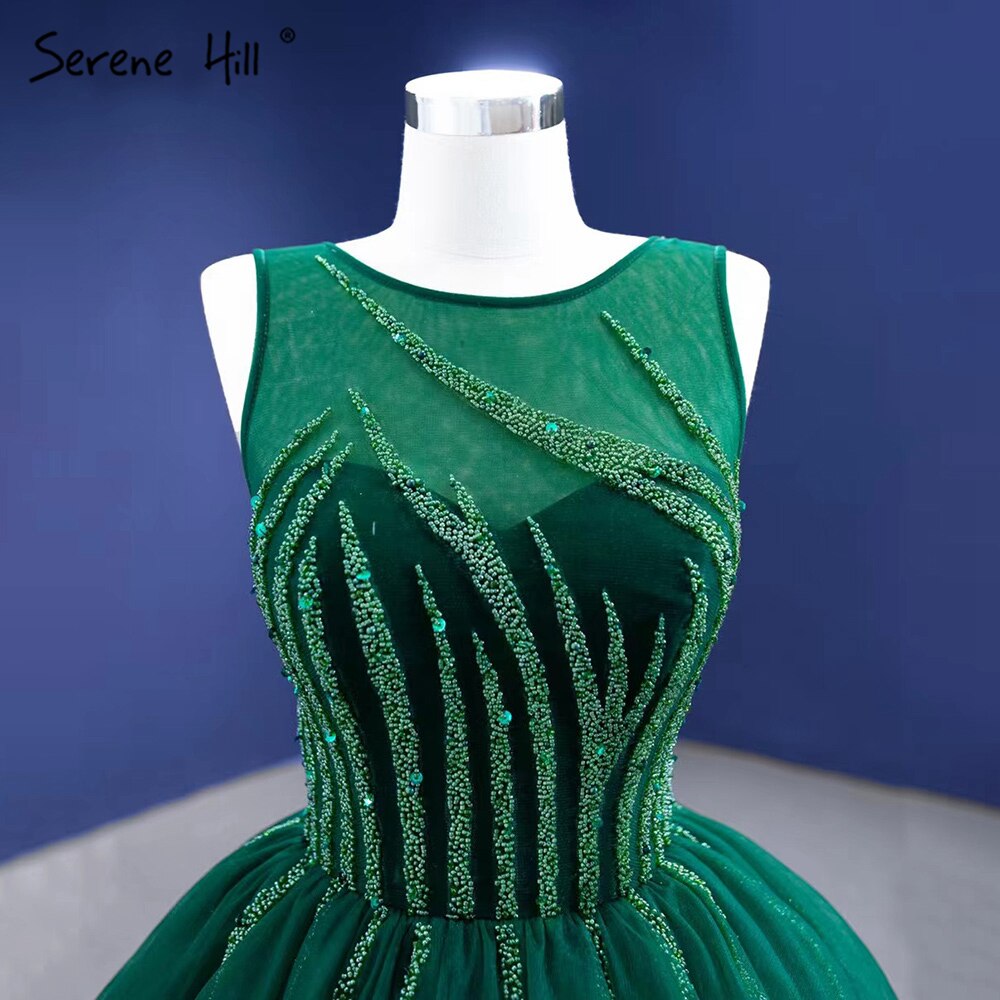 Serene Hill Green A-Line High-end Evening Dresses Gowns 2025 Sleeveless Beaded Sexy For Women Party HM67237 - SERENE HILL
