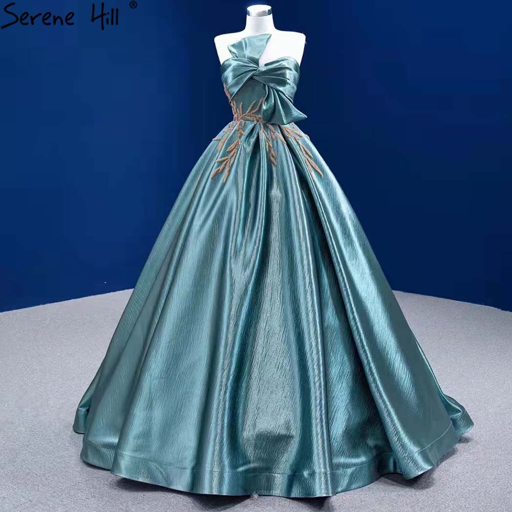 Serene Hill Green Beaded Sexy Wedding Dresses 2025 Bow Lace Up High-end Bridal Dress HM67417 Custom Made - SERENE HILL