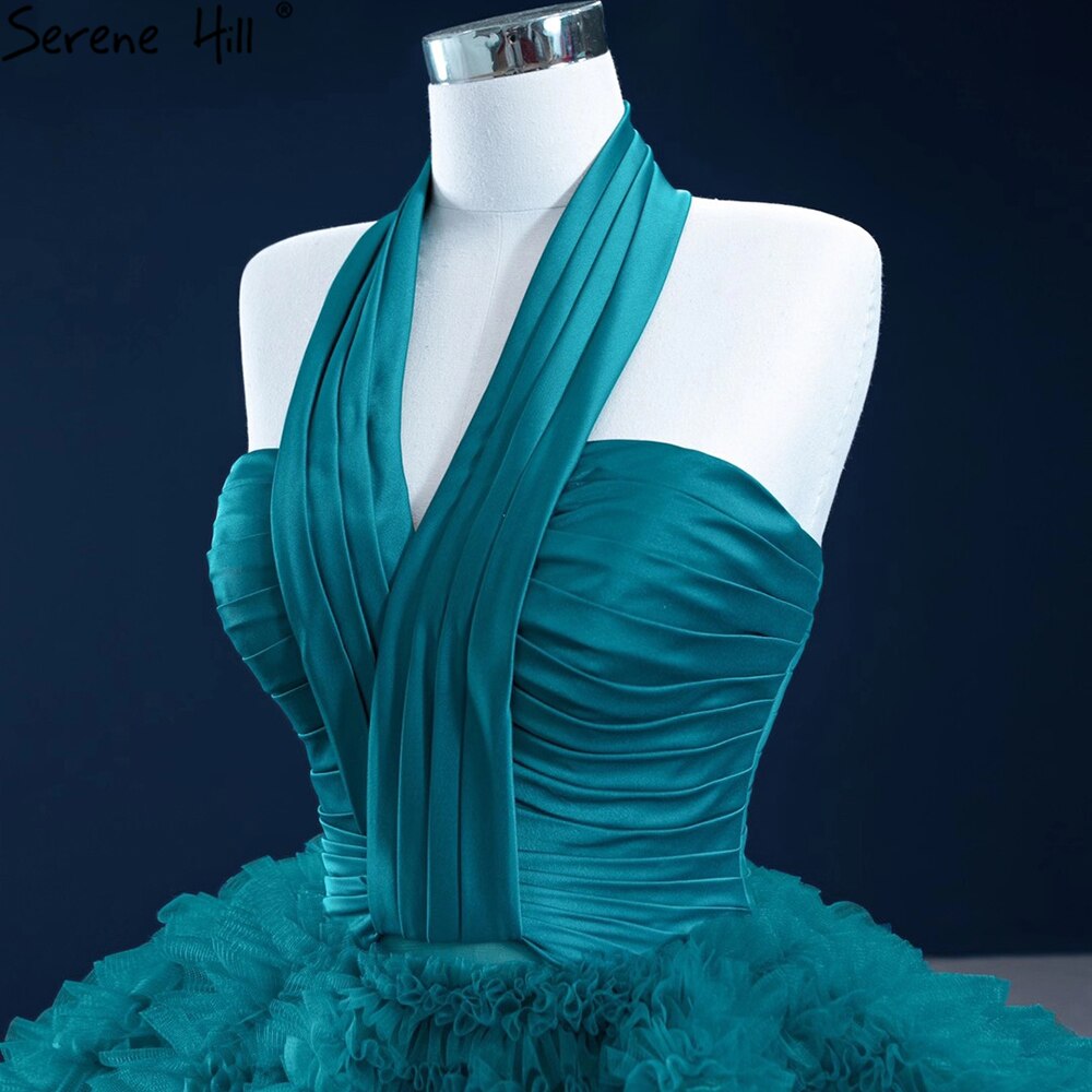 Serene Hill Green Halter Sexy Wedding Dresses 2025 Sleeveless Tiered Lace Up High-end Bridal Dress HM67232 - SERENE HILL