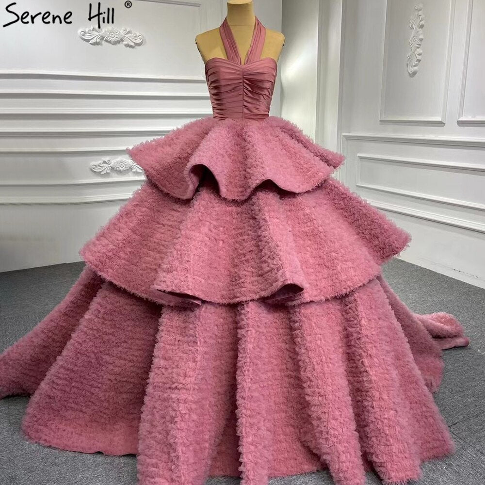 Serene Hill Green Halter Sexy Wedding Dresses 2025 Sleeveless Tiered Lace Up High-end Bridal Dress HM67232 - SERENE HILL