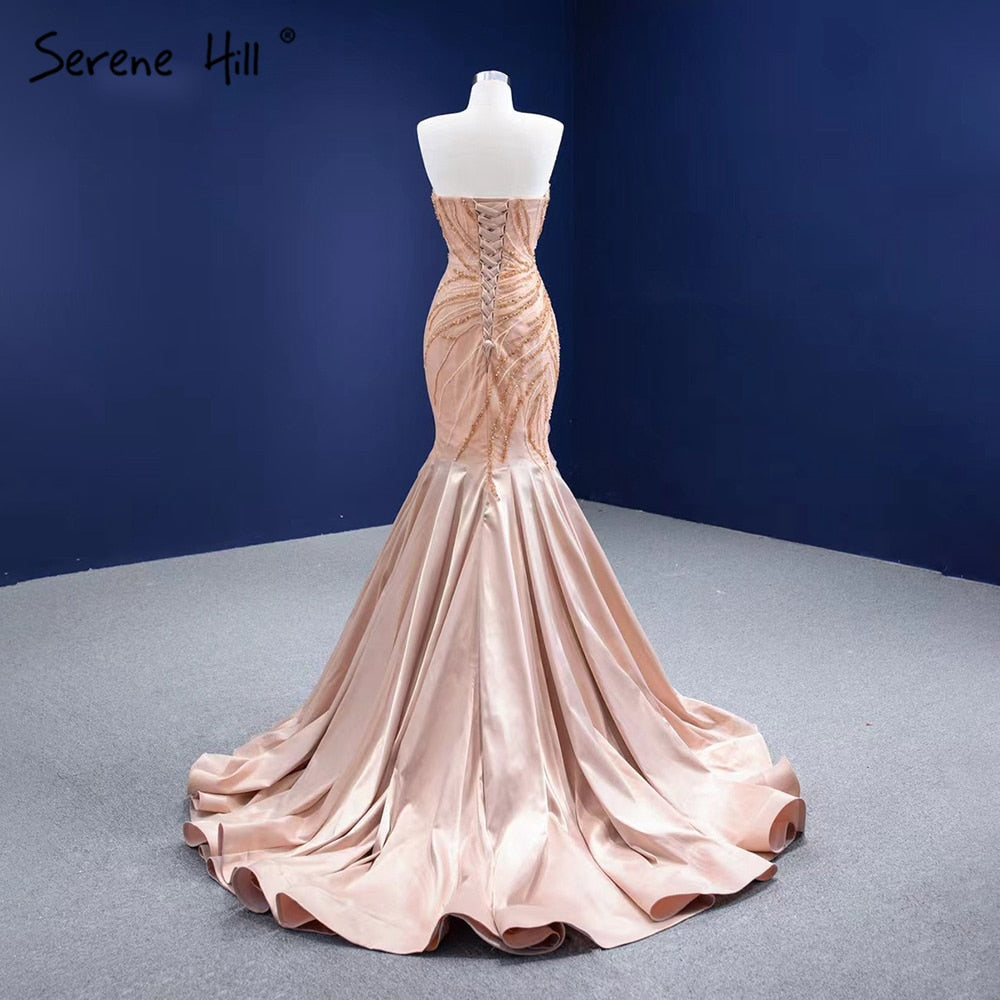 Serene Hill Nude Mermaid Sexy Evening Dresses Gowns 2025 Beaded Elegant High-end For Women Party HM67320 - SERENE HILL
