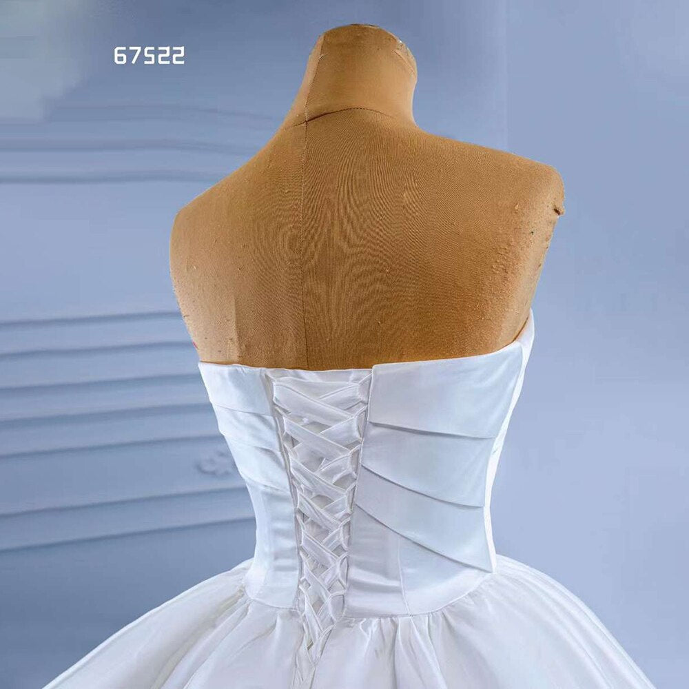 Serene Hill White High End Beaded Luxury Pearls Lace Up Bride Gowns Wedding Dress 2025 Custom Made HM67522 - SERENE HILL