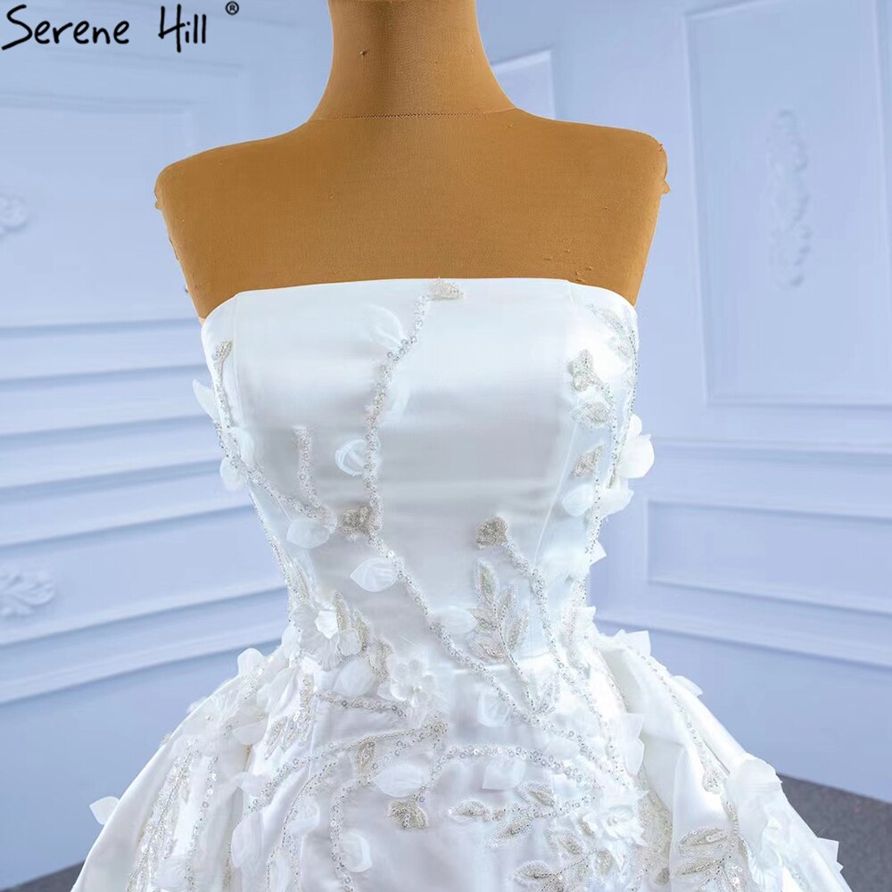 Serene Hill White Mermaid Overskirt Wedding Dresses 2025 Elegant Flowers Beaded Bride Gowns HM67282 Custom Made - SERENE HILL
