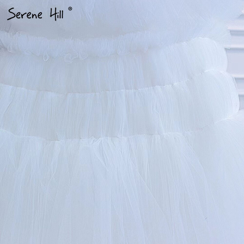 Serene Hill White Princess Ruffles Wedding Dresses 2025 Simple Sexy High-end Bride Gowns HM67308 Custom Made - SERENE HILL