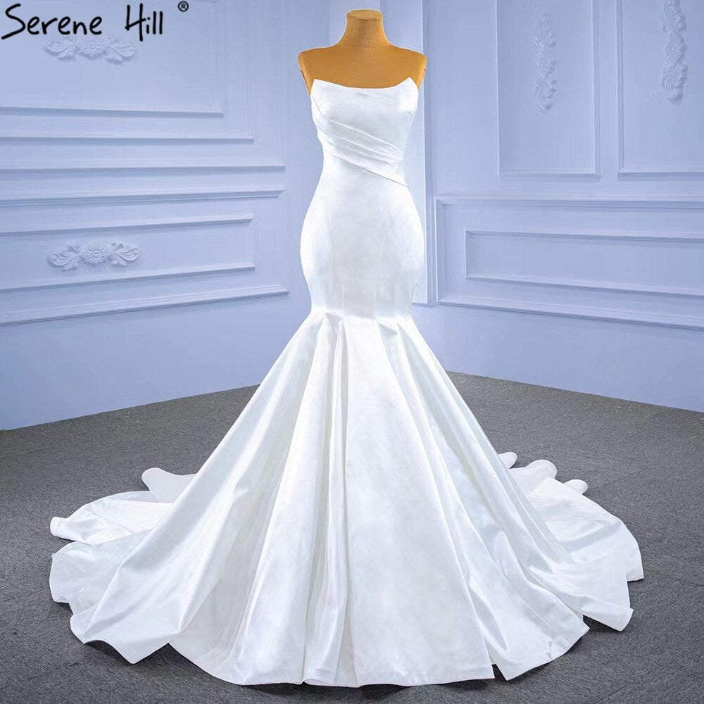 Serene Hill White Satin Mermaid Wedding Dresses 2025 Simple Elegant SERENE HILL Serene Hill White Satin Mermaid Wedding Dresses 2025 Simple Elegant SERENE HILL