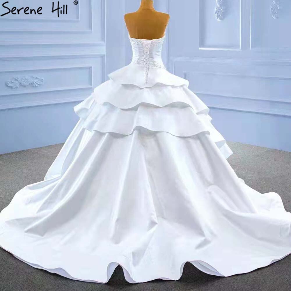 Serene Hill White Sweetheart Sexy Wedding Dresses 2025 Beaded Pearls Lace Up Bride Gowns HM67317 Custom Made - SERENE HILL