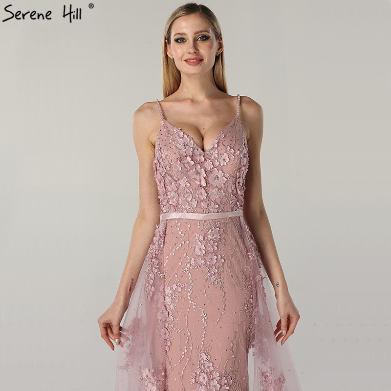 White Handmade Flower Pearl Sexy Evening Dresses 2025 Sleeveless Mermaid Luxury Lace Formal Dress Real Photo LA60711 - SERENE HILL