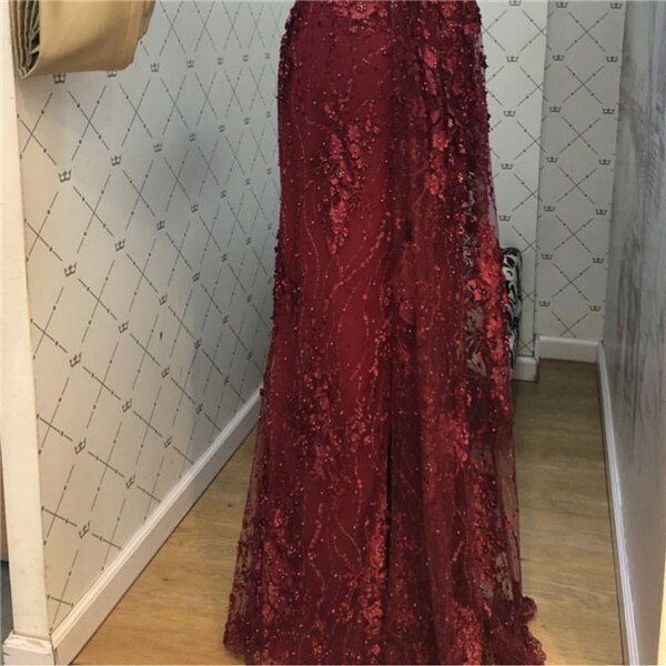 White Handmade Flower Pearl Sexy Evening Dresses 2025 Sleeveless Mermaid Luxury Lace Formal Dress Real Photo LA60711 - SERENE HILL