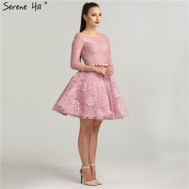 Lace Simple Sexy Short Evening Dresses Knee-Length LA6449 – SERENE HILL