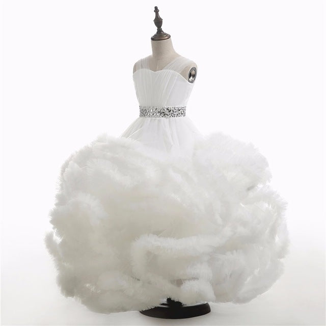 On Sale No Return No Refund Rushed Girls Pageant Dresses Cloud Flower Girl Dresses Custom Made HTA0001 - SERENE HILL