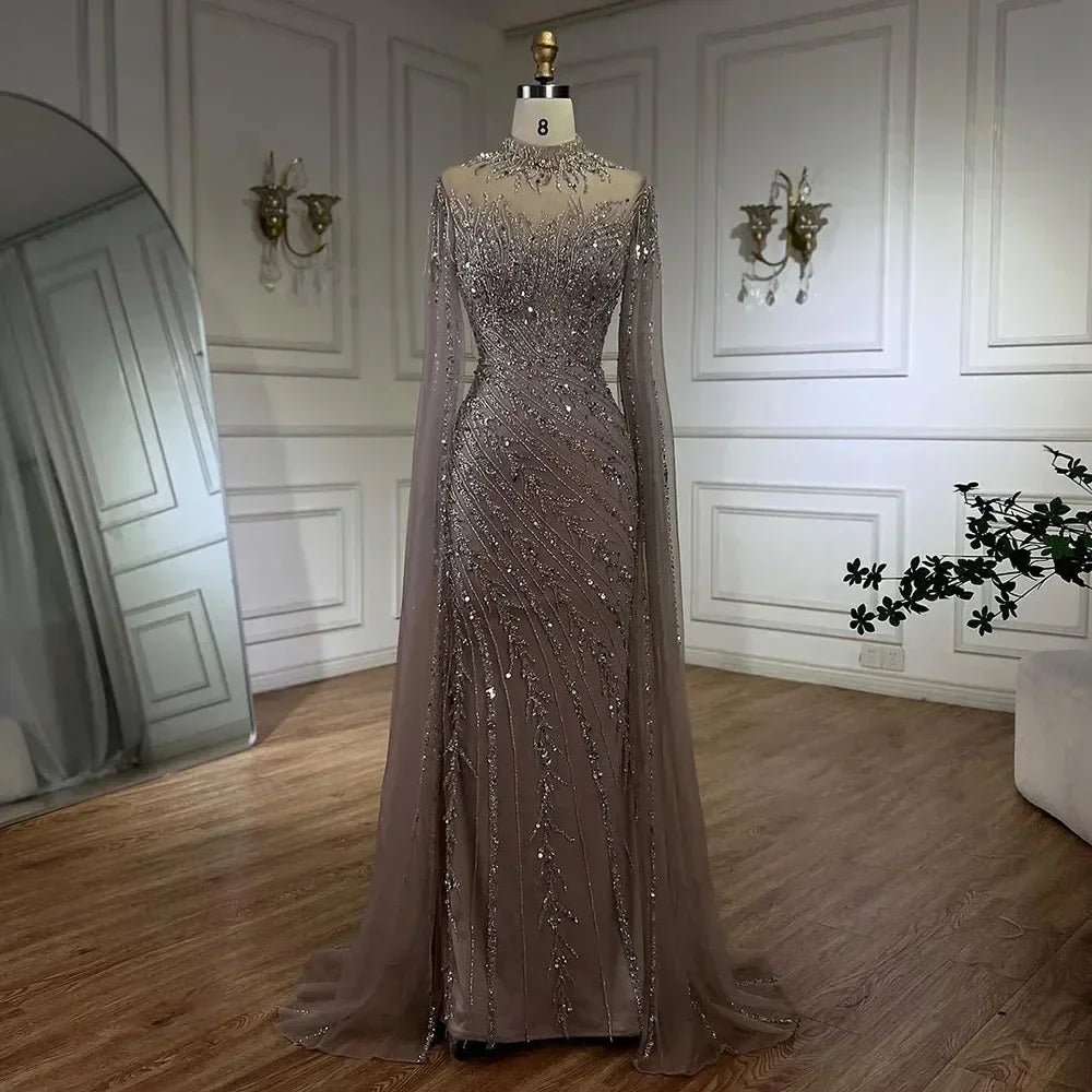 Shop Luxury Evening Dress With Cape Dresses - SERENE HILL