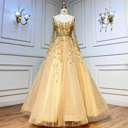 Blue Ball Gown Evening Dresses Arabic  LA70812 - SERENE  HILL