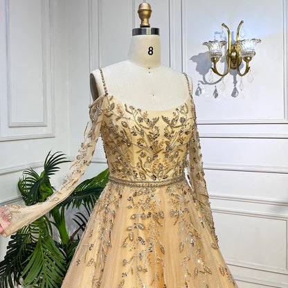 Blue Ball Gown Evening Dresses Arabic  LA70812 - SERENE  HILL