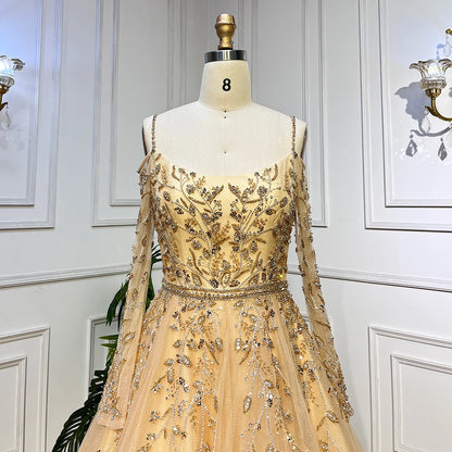 Blue Ball Gown Evening Dresses Arabic  LA70812 - SERENE  HILL