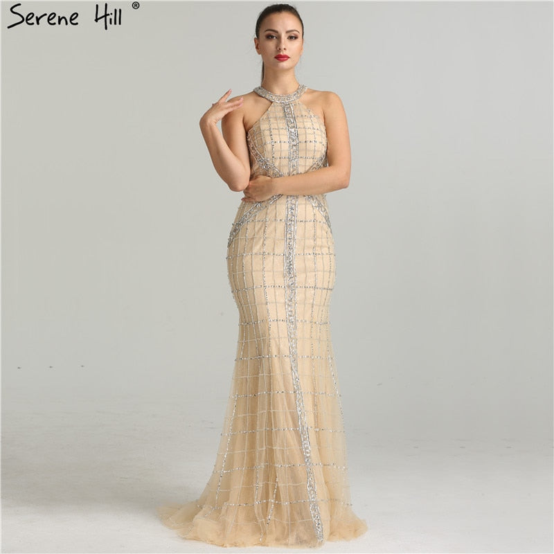 Luxury Pink Mermaid Evening Dresses On Sale No Return No Refund Sale Newest Fashion LA6124 - SERENE HILL