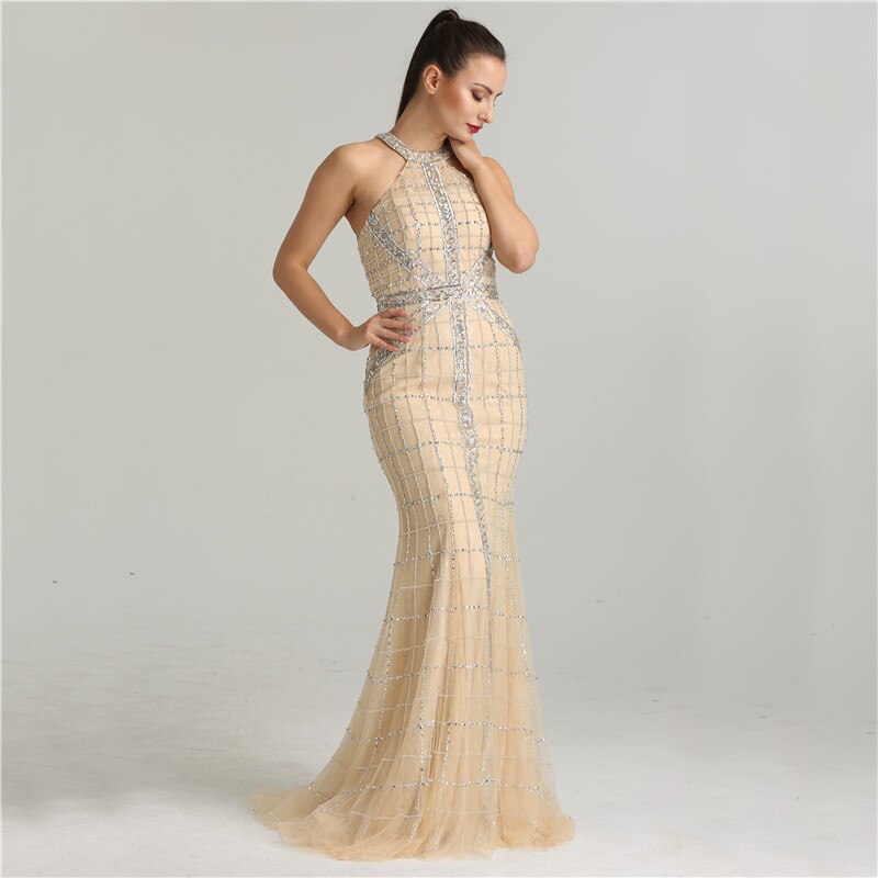 Luxury Pink Mermaid Evening Dresses On Sale No Return No Refund Sale Newest Fashion LA6124 - SERENE HILL