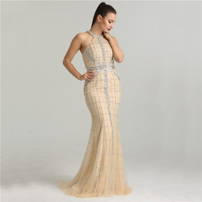 Luxury Pink Mermaid Evening Dresses On Sale No Return No Refund Sale Newest Fashion LA6124 - SERENE HILL