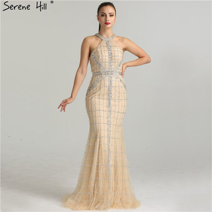 Luxury Pink Mermaid Evening Dresses On Sale No Return No Refund Sale Newest Fashion LA6124 - SERENE HILL